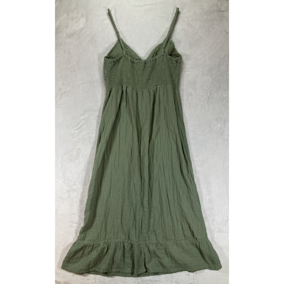 BOHO ME Dress Maxi Cotton Crochet Adjustable Straps Sundress Size Medium Cottage - Picture 2 of 11